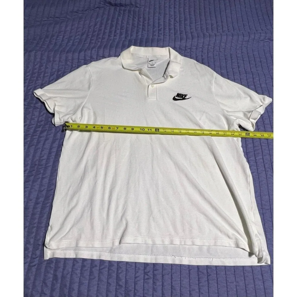 White Nike polo shirt with black swoosh #polo #athleisure - Picture 3 of 7